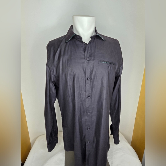 Dolce & Gabbana Other - Dolce & Gabbana Size 42 -16 1/2 Black And Green Silk Trim Button-Down Shirt